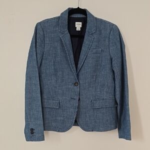 J. Crew Women's Blue Chambray Blazer